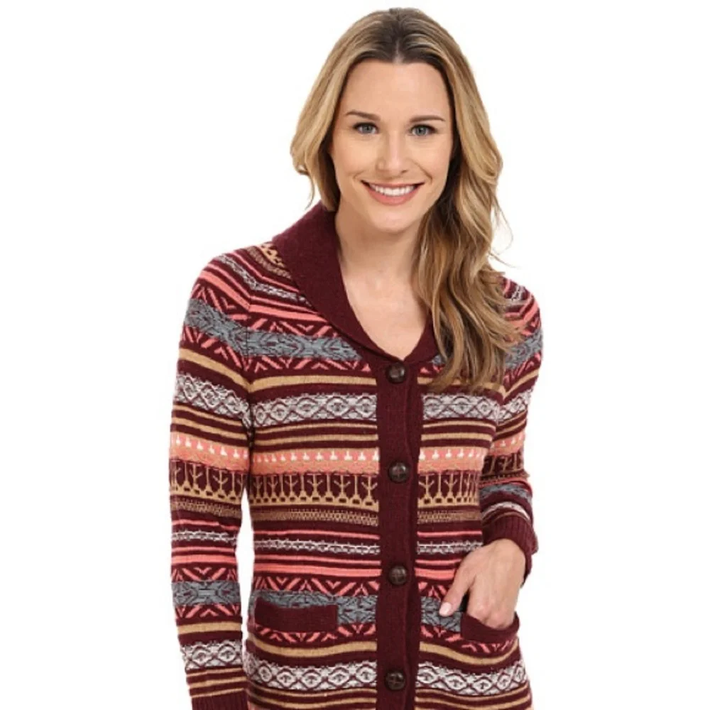 NWT WOOLRICH Cardigan Sweater Blazing Star Fair Isle Warm Cozy - Picture 4 of 15